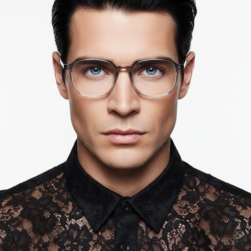 Rectangular Gray TR90 Glasses #BS0620-0117