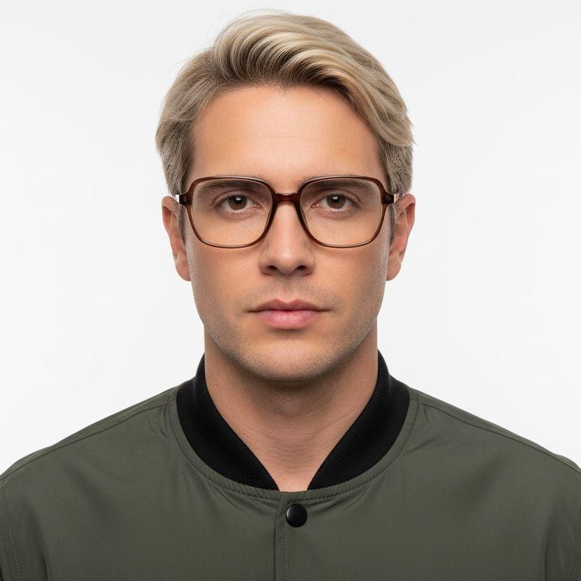 Rectangular Brown TR90 Glasses #BS0620-0126