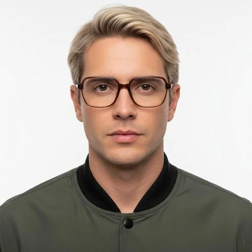 Lunettes rectangulaires marron TR90 #BS0620-0126