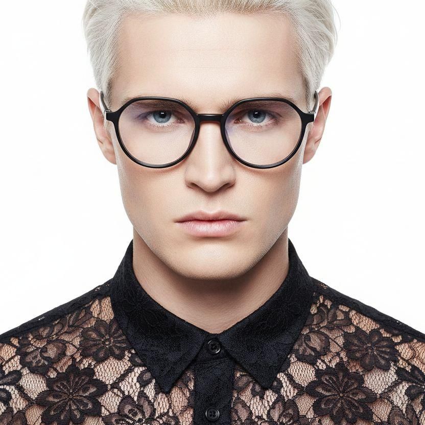 Geometric Black TR90 Glasses #BS0620-0144