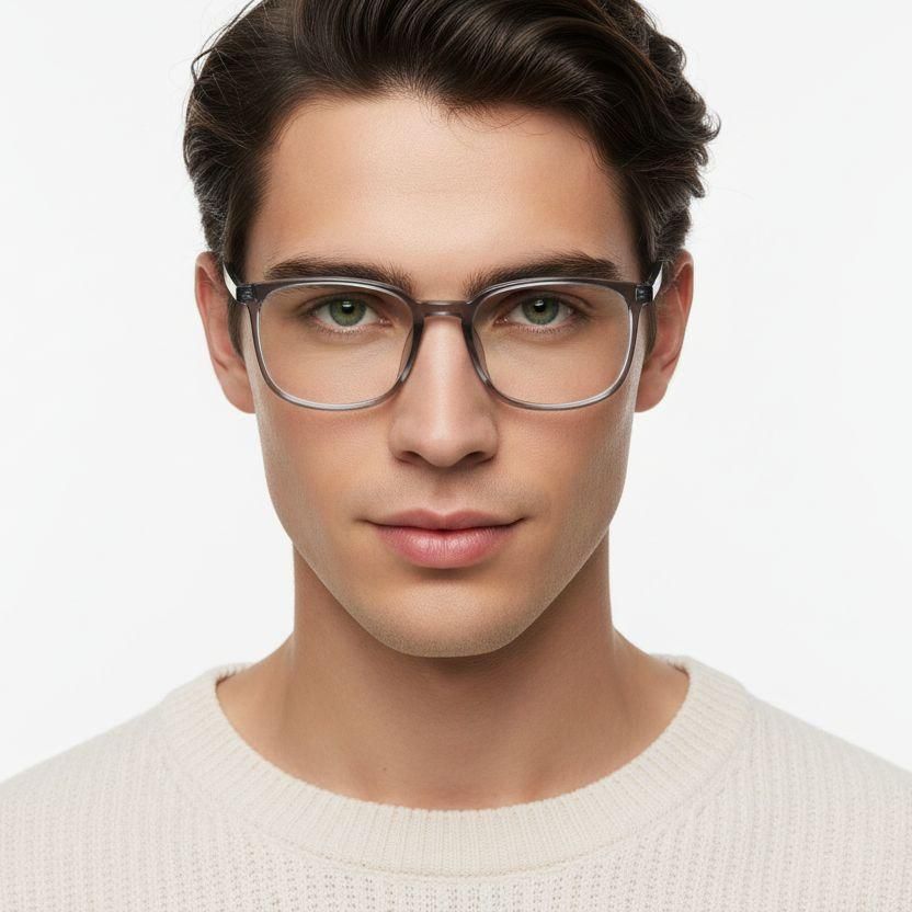 Rectangular Gray TR90 Glasses #BS0620-0152