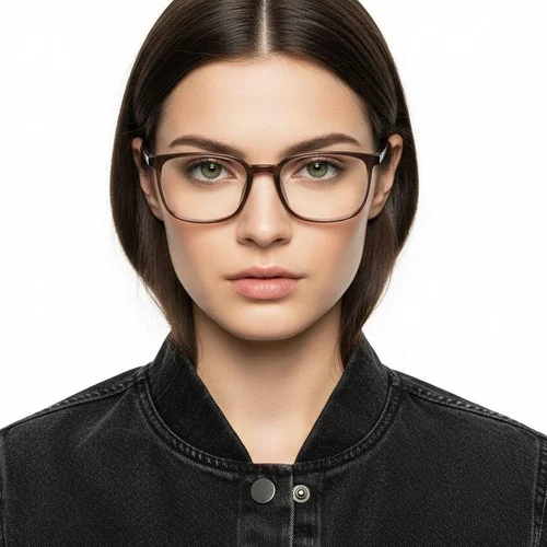 Lunettes rectangulaires marron TR90 #BS0620-0155