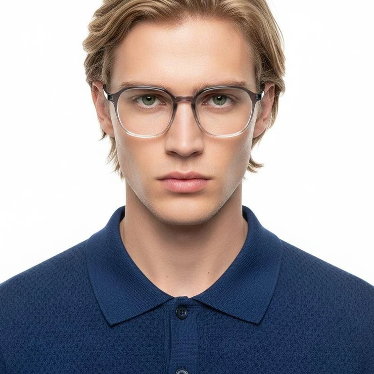 Gafas rectangulares grises TR90 #BS0620-0164