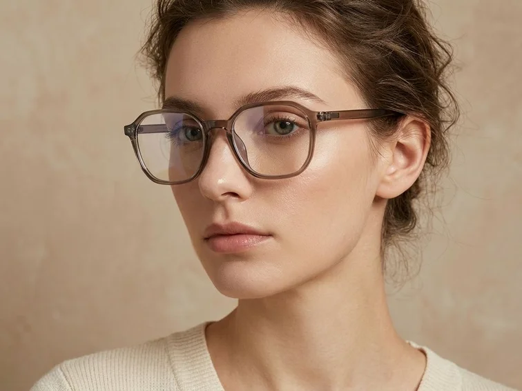 Lunettes rectangulaires marron TR90 #BS0620-0166