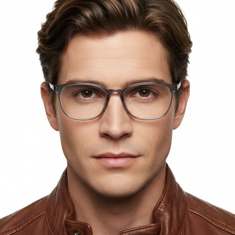 Lunettes rectangulaires grises TR90 #BS0620-0167