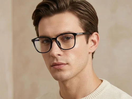Lunettes rectangulaires noires TR90 #BS0620-0169