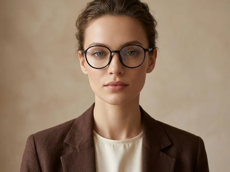 Ovale schwarze TR90-Brille #BS0620-0174