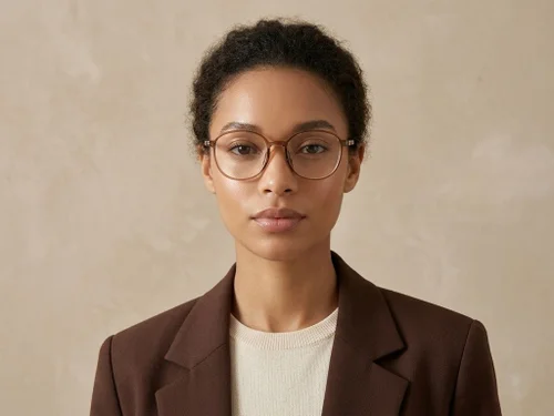 Lunettes ovales marron TR90 #BS0620-0175