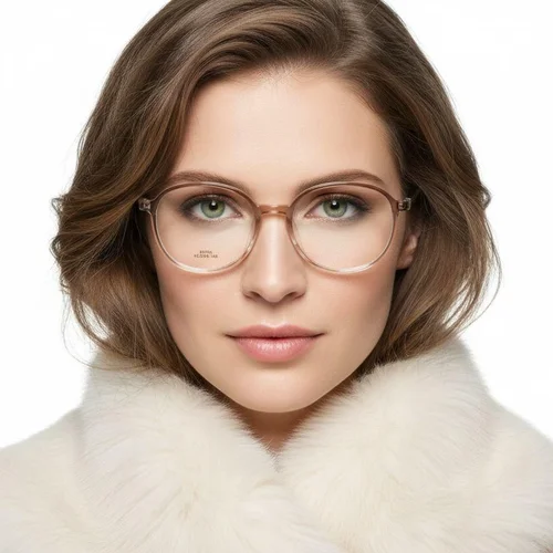 Lunettes ovales marron TR90 #BS0620-0176