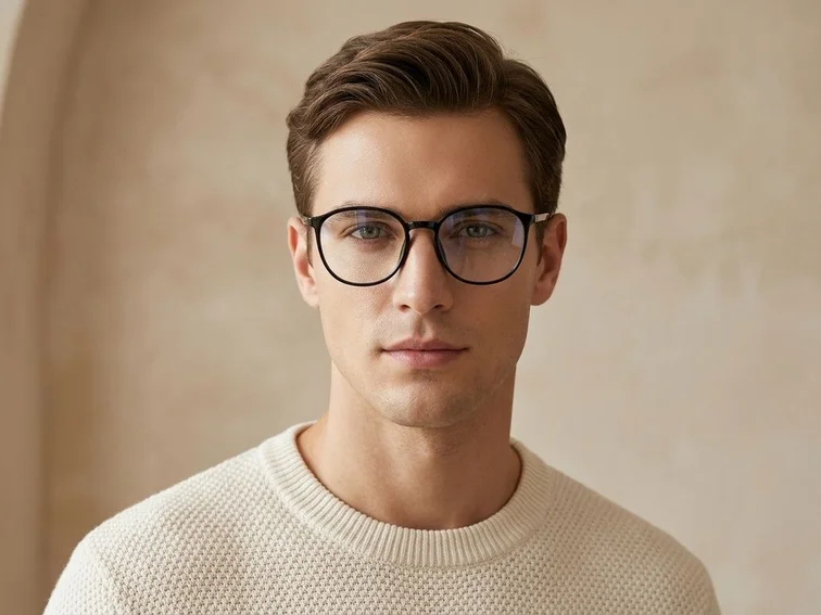Ovale schwarze TR90-Brille #BS0620-0180