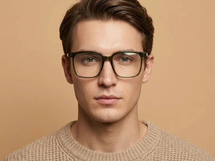 Rectangular Green TR90 Glasses #BS0620-0186
