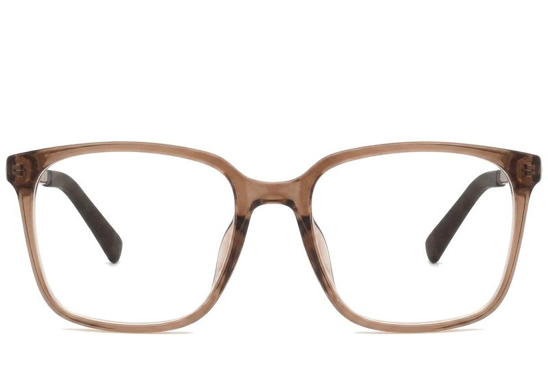 Rechteckige braune TR90-Brille #BS0620-0195