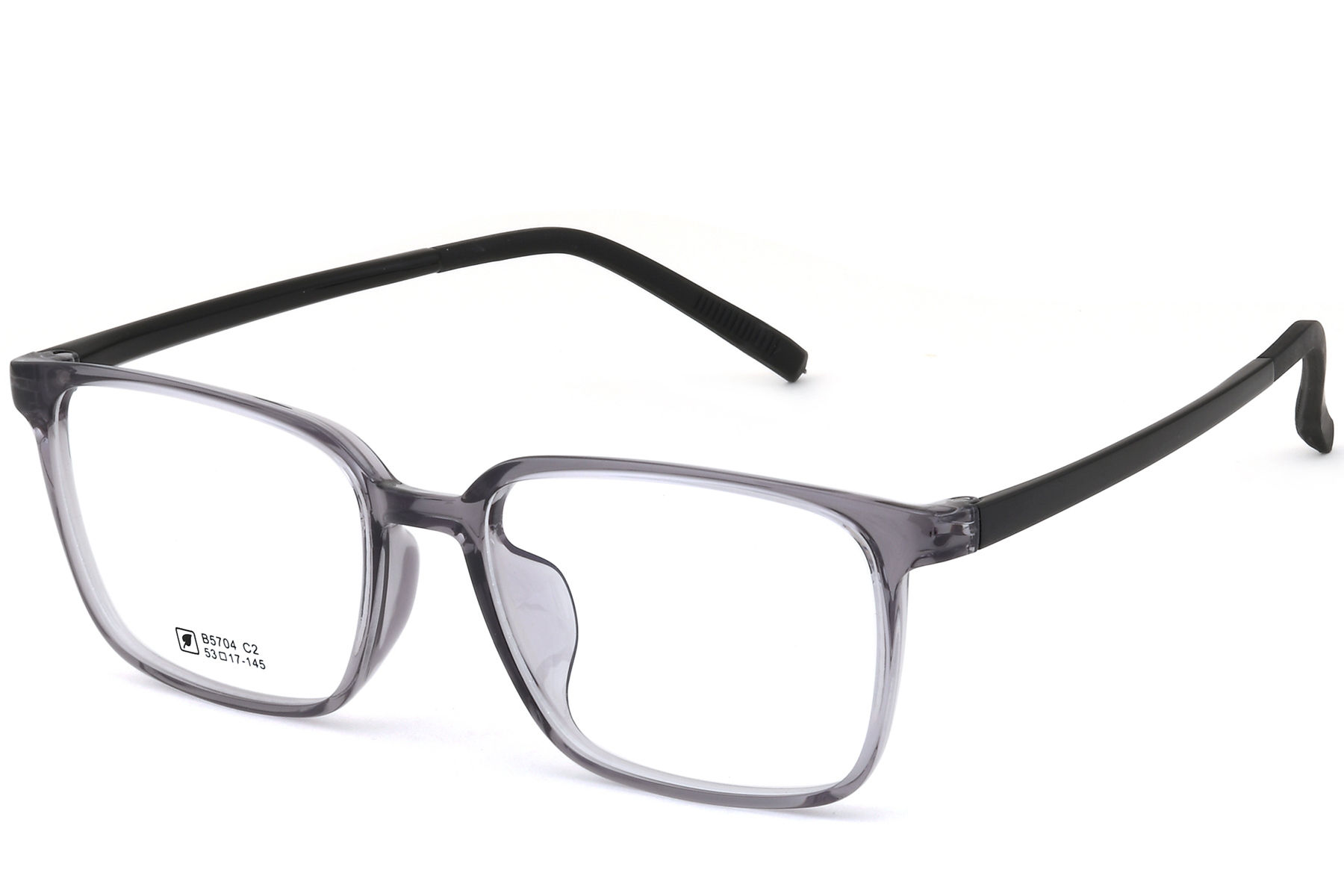 Rechteckige graue TR90-Brille #BS0620-0198