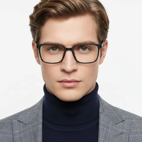 Lunettes rectangulaires noires TR90 #BS0620-0199