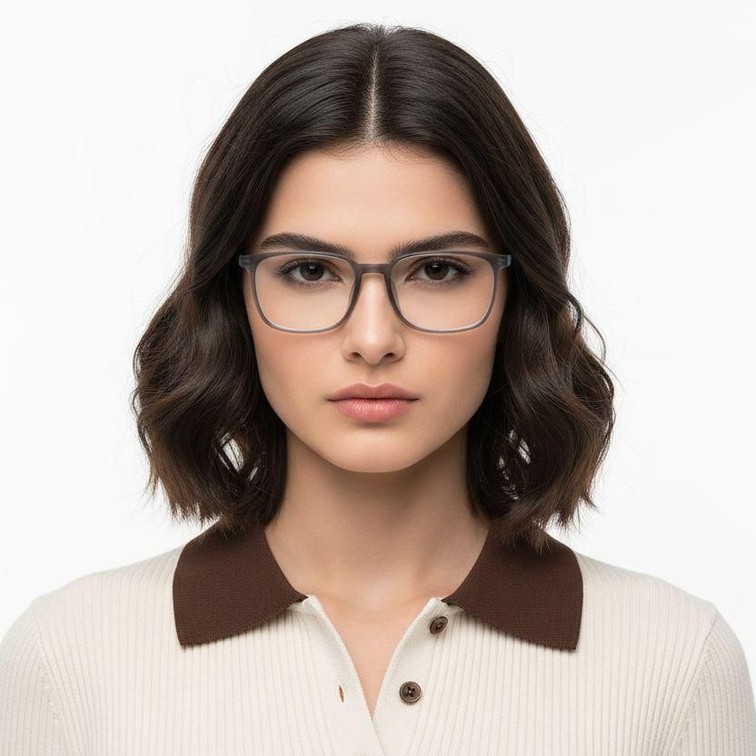 Rechteckige graue TR90-Brille #BS0620-0211