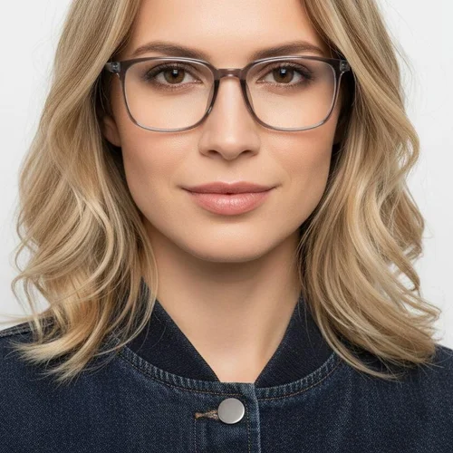 Lunettes rectangulaires grises TR90 #BS0620-0212