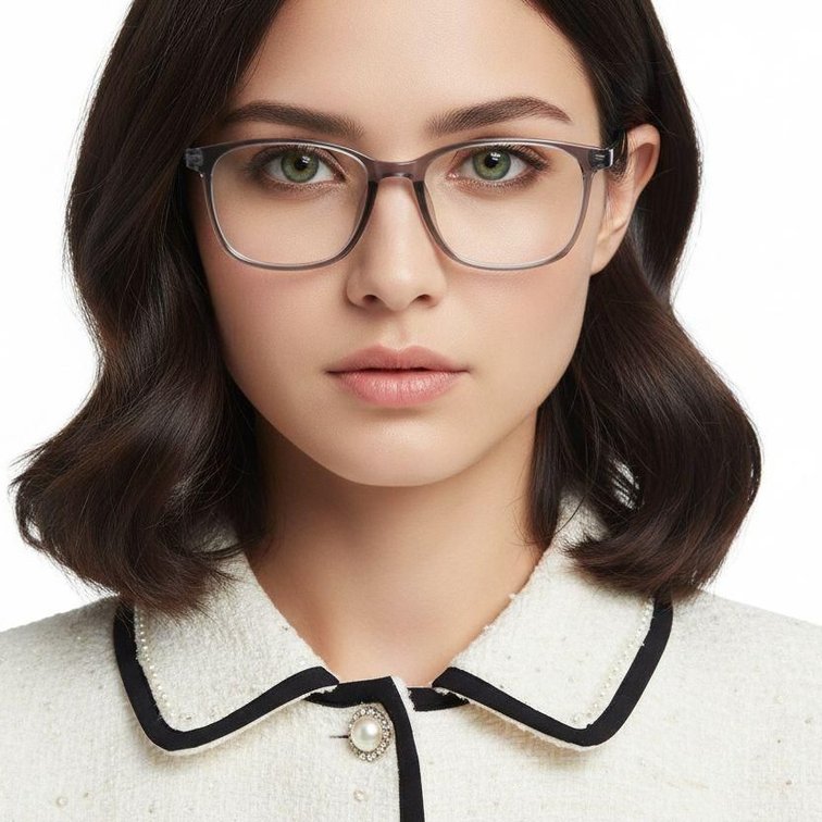 Lunettes rectangulaires grises TR90 #BS0620-0216