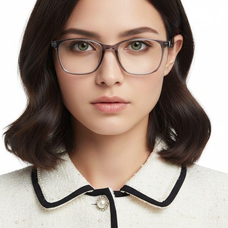Rechteckige graue TR90-Brille #BS0620-0216
