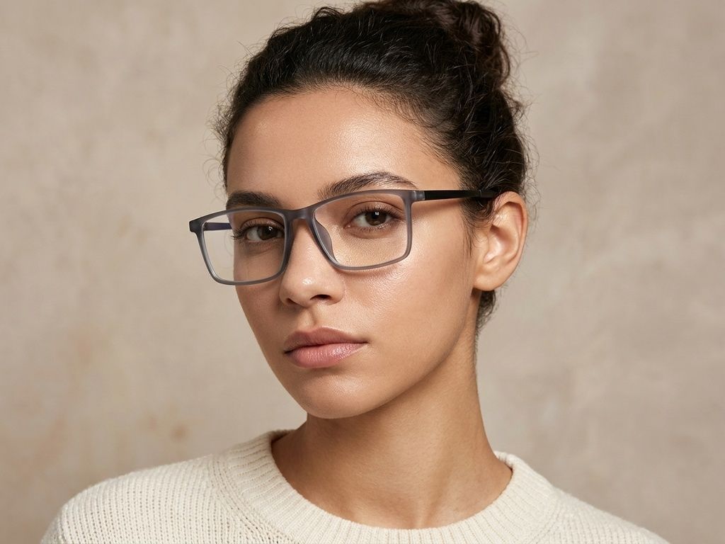 Rectangular Gray TR90 Glasses #BS0620-0224