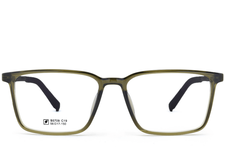 Rechteckige grüne TR90-Brille #BS0620-0228