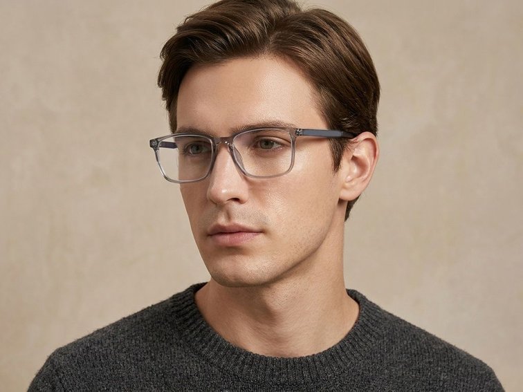 Gafas rectangulares grises TR90 #BS0620-0229