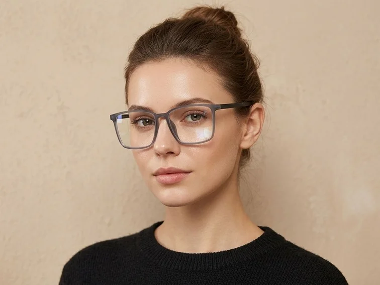 Rectangular Gray TR90 Glasses #BS0620-0230