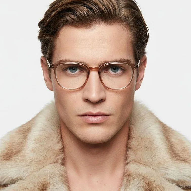 Lunettes rectangulaires marron TR90 #BS0620-0237