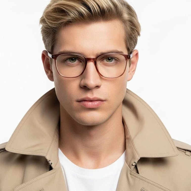 Gafas rectangulares rojas TR90 #BS0620-0243