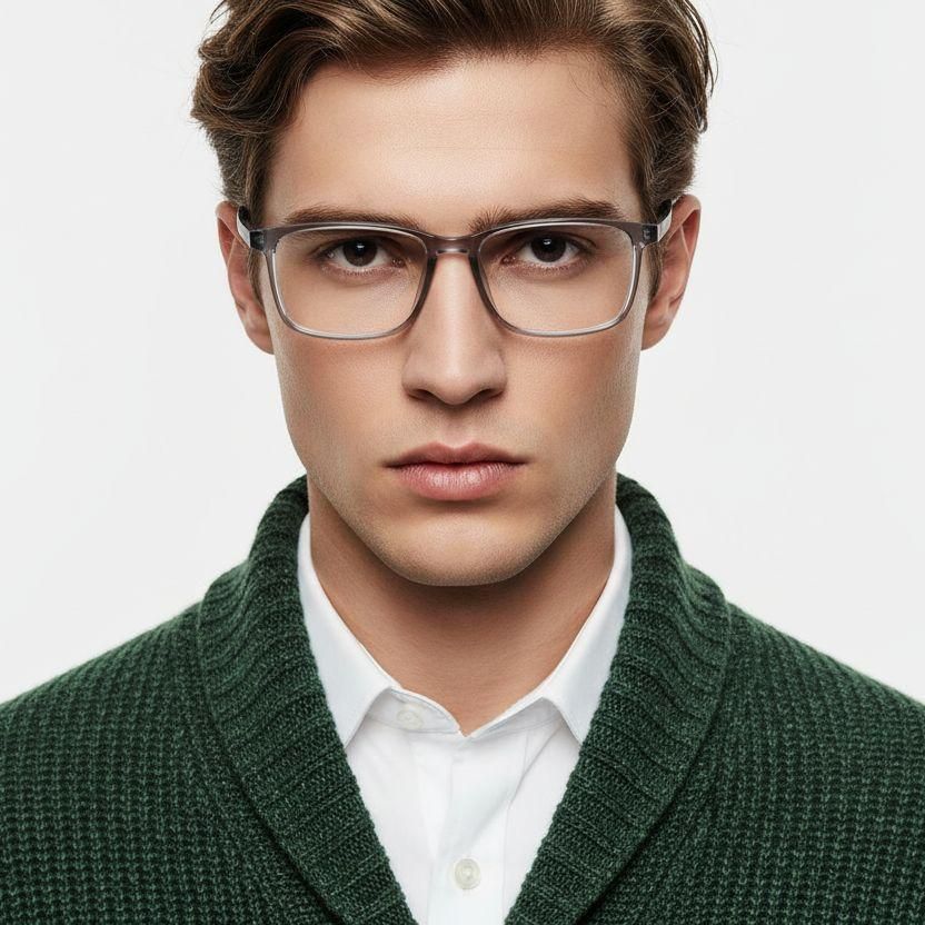 Rectangular Gray TR90 Glasses #BS0620-0244