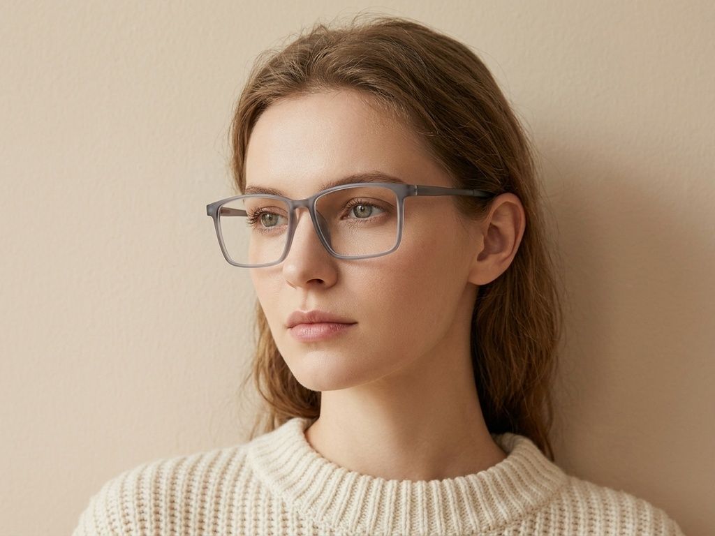 Rechteckige graue TR90-Brille #BS0620-0246