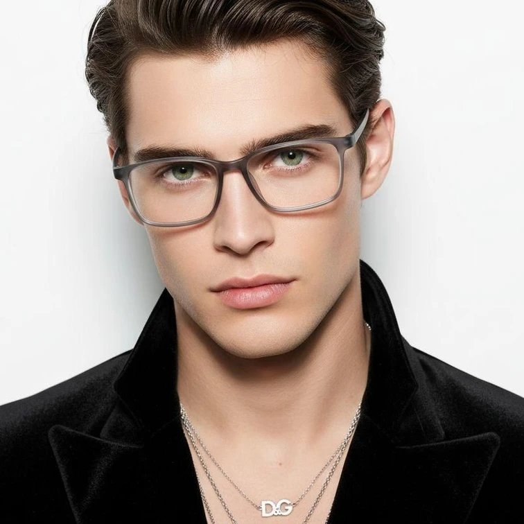 Rechteckige graue TR90-Brille #BS0620-0246