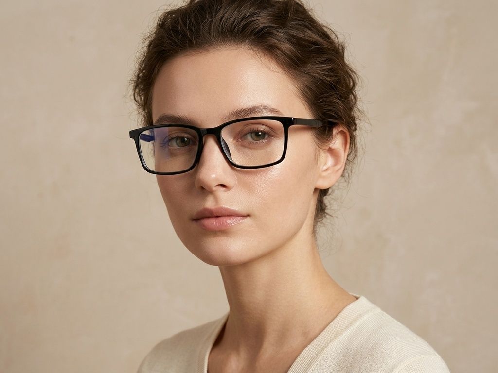 Rechthoekige zwarte TR90-bril #BS0620-0247