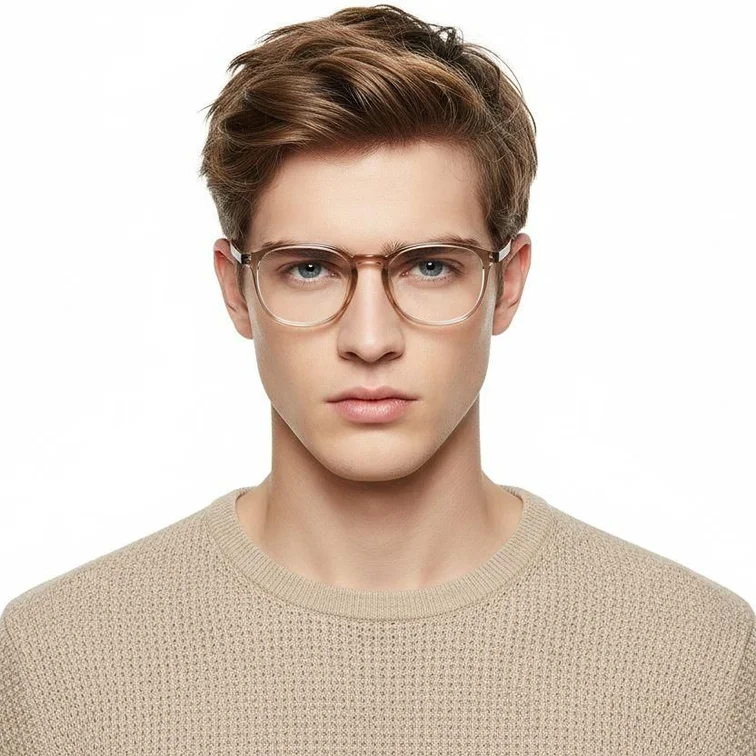 Lunettes rectangulaires marron TR90 #BS0620-0249