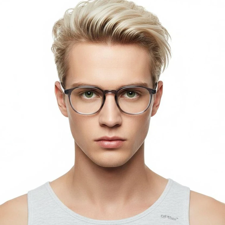 Rechteckige graue TR90-Brille #BS0620-0252
