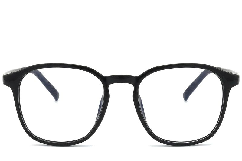 Rechteckige schwarze TR90-Brille #BS0620-0253