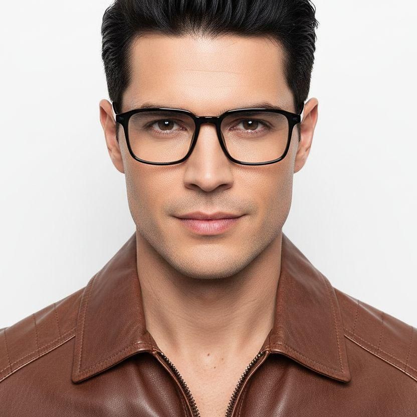 Occhiali rettangolari neri in TR90 #BS0620-0259