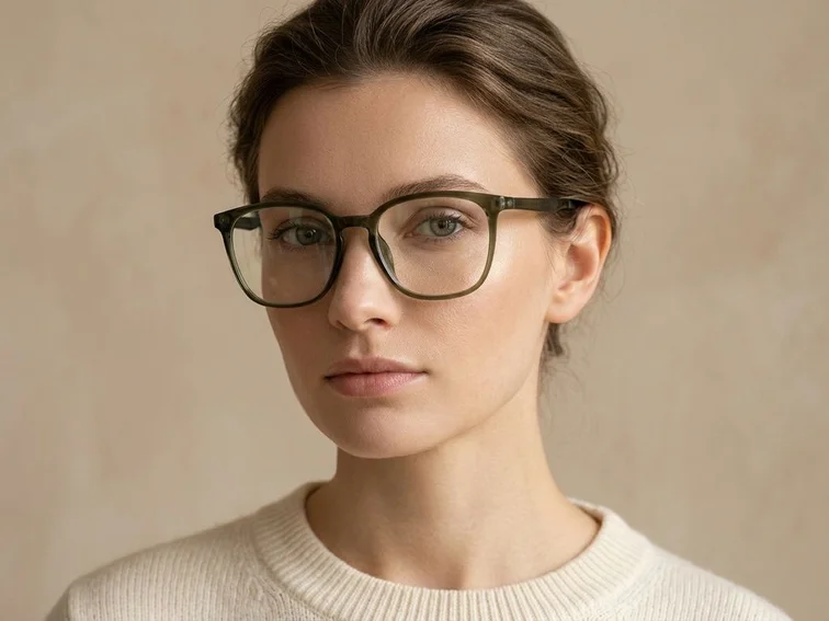 Rectangular Green TR90 Glasses #BS0620-0263