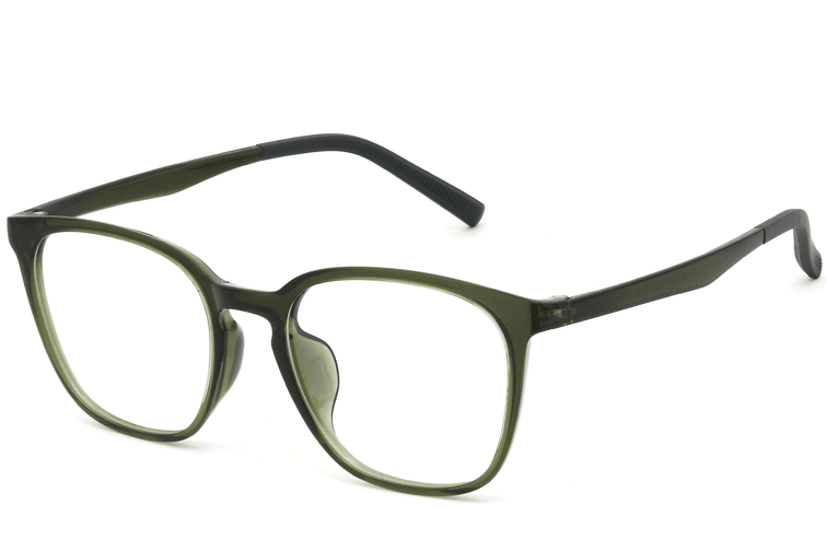 Rechteckige grüne TR90-Brille #BS0620-0263