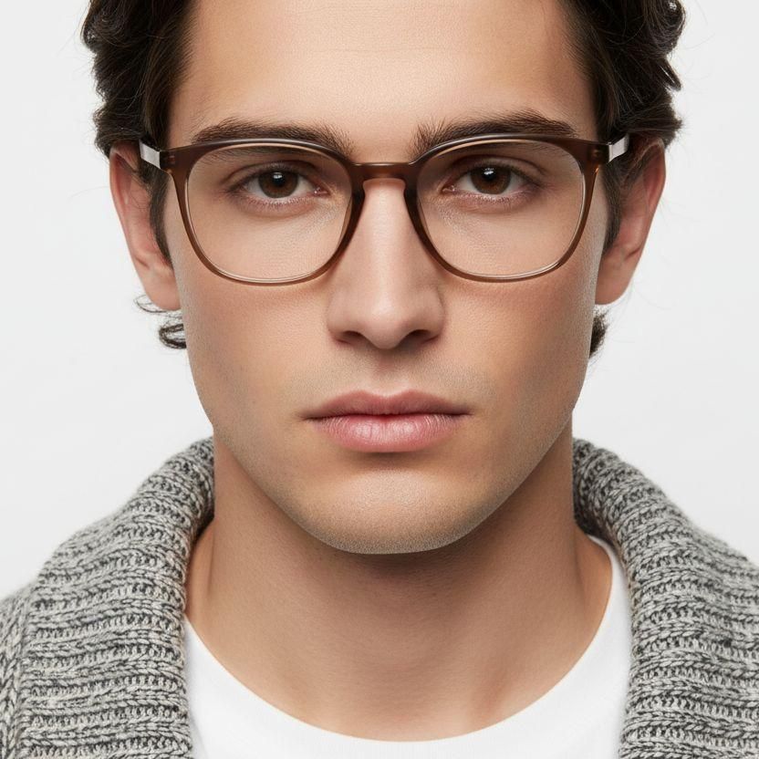 Rectangular Brown TR90 Glasses #BS0620-0267