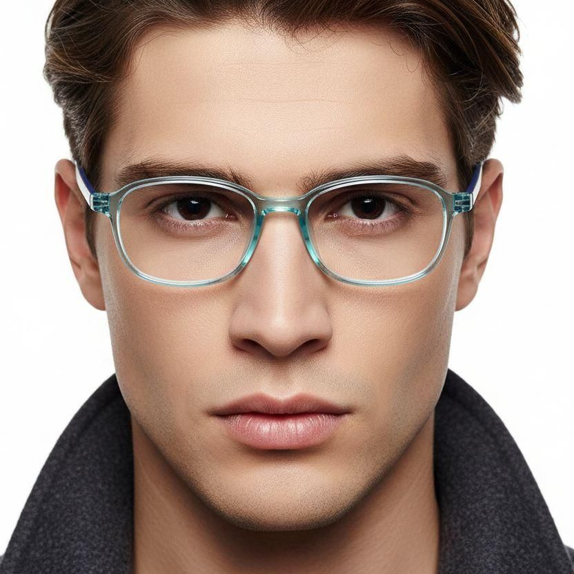 Rechteckige grüne TR90-Brille #BS0620-0278