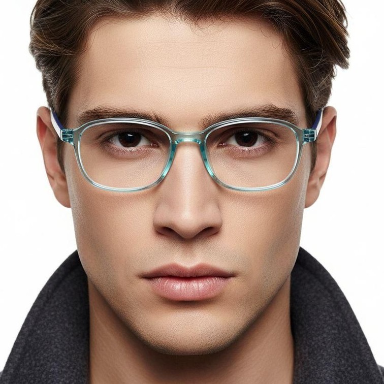 Rechteckige grüne TR90-Brille #BS0620-0278