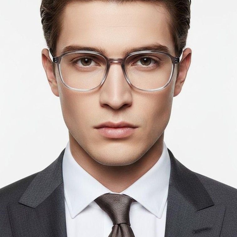 Rechteckige graue TR90-Brille #BS0620-0291