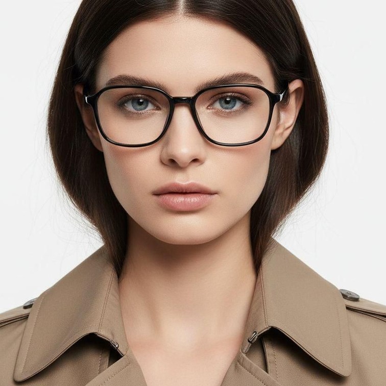 Rechteckige graue TR90-Brille #BS0620-0292
