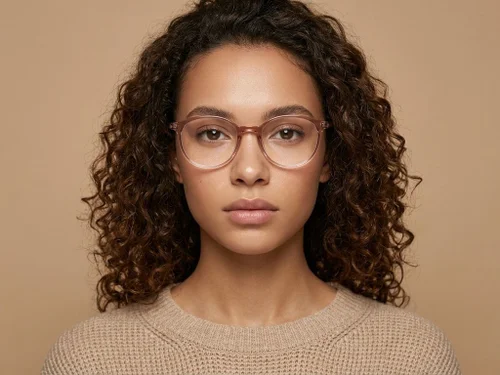 Lunettes ovales marron TR90 #BS0620-0314