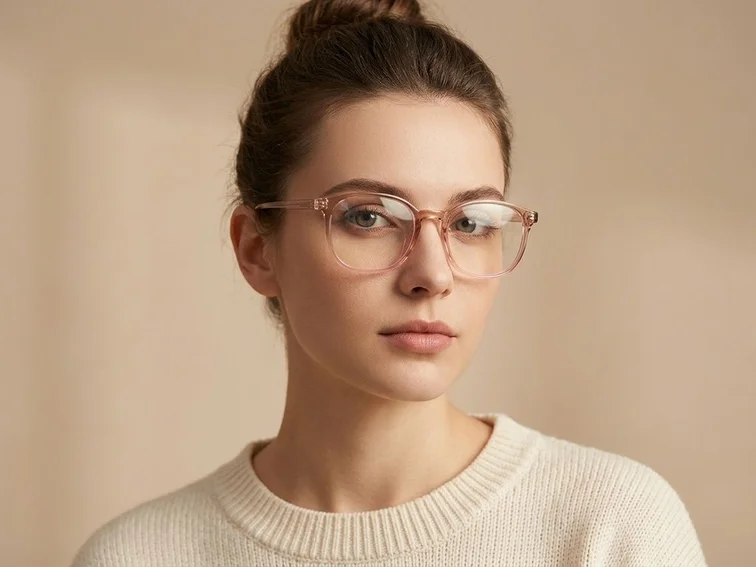 Rectangular Pink TR90 Glasses #BS0620-0315