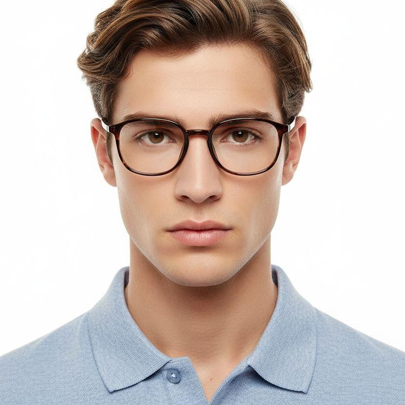 Rectangular Tortoiseshell TR90 Glasses #BS0620-0318