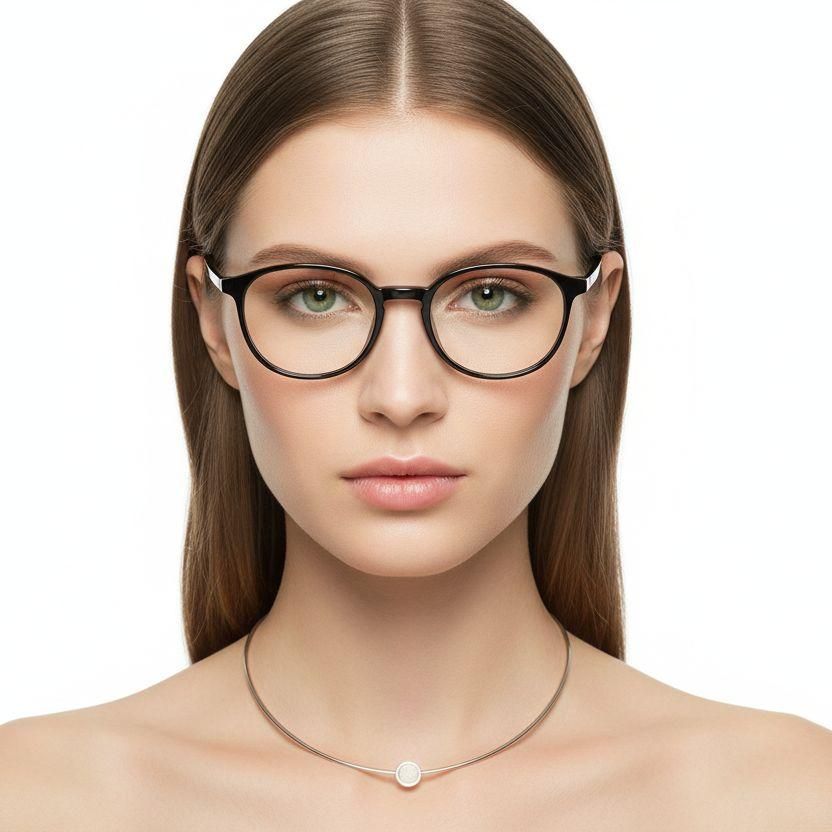 Rechteckige schwarze TR90-Brille #BS0620-0319