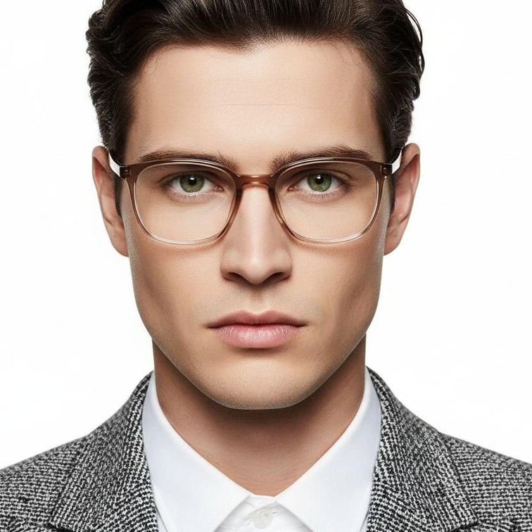 Lunettes rectangulaires marron TR90 #BS0620-0326