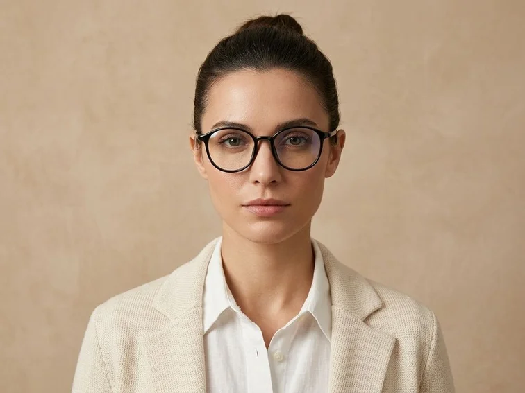 Ovale schwarze TR90-Brille #BS0620-0339