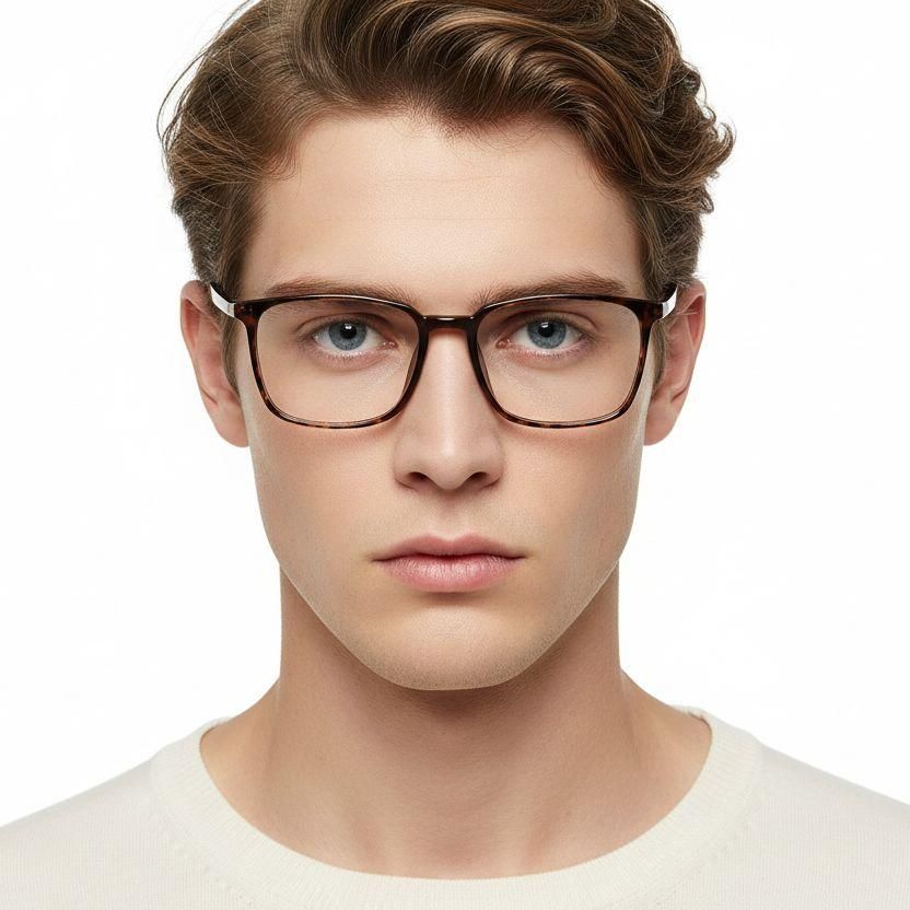 Occhiali rettangolari in TR90 effetto tartaruga #BS0620-0343